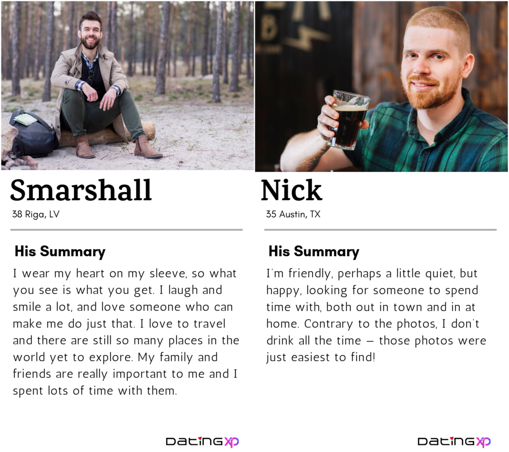 gay Example profiles for