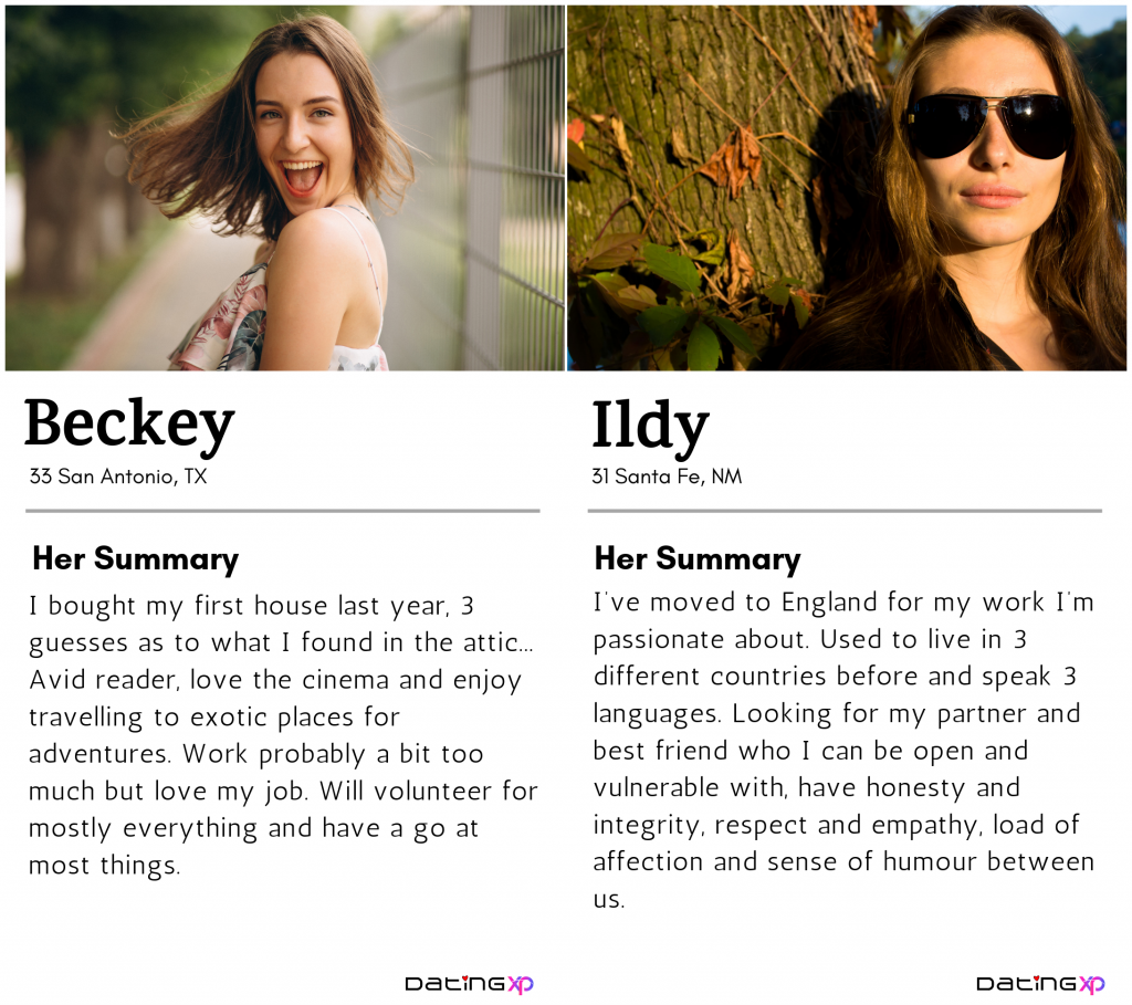 Tinder profile examples female