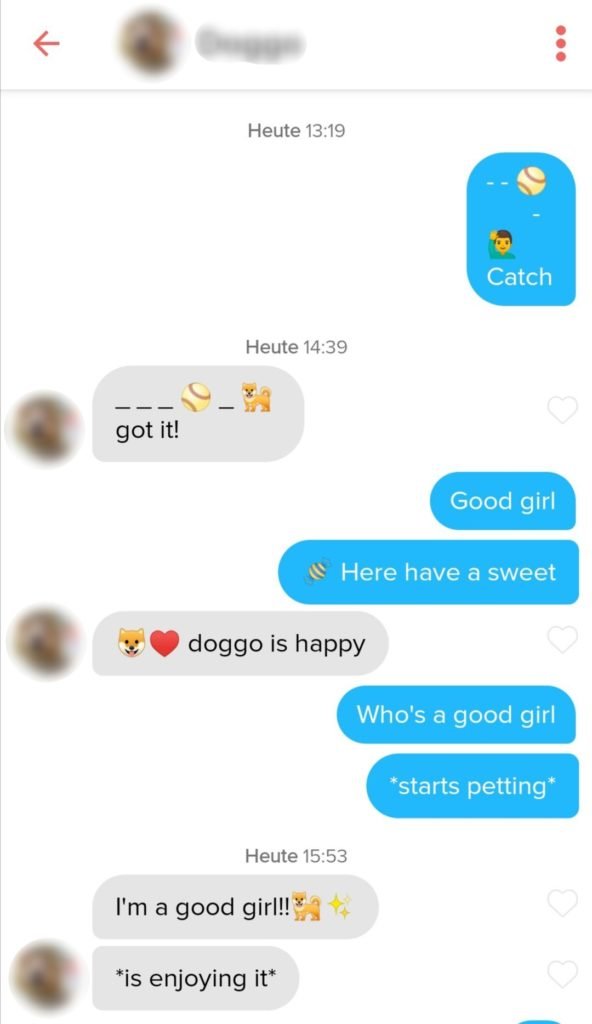 talk about dog in Tinder screenshot