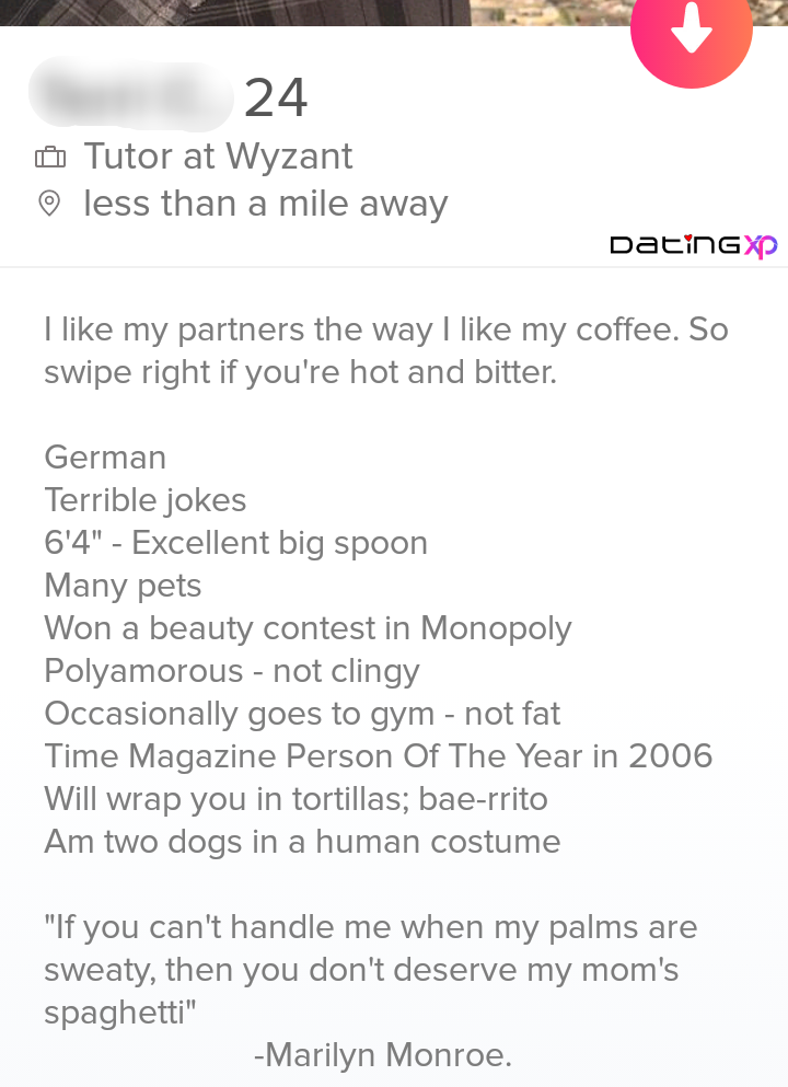 Best men about me examples on tinder