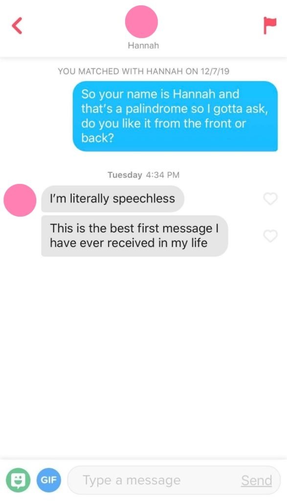 First lines in tinder