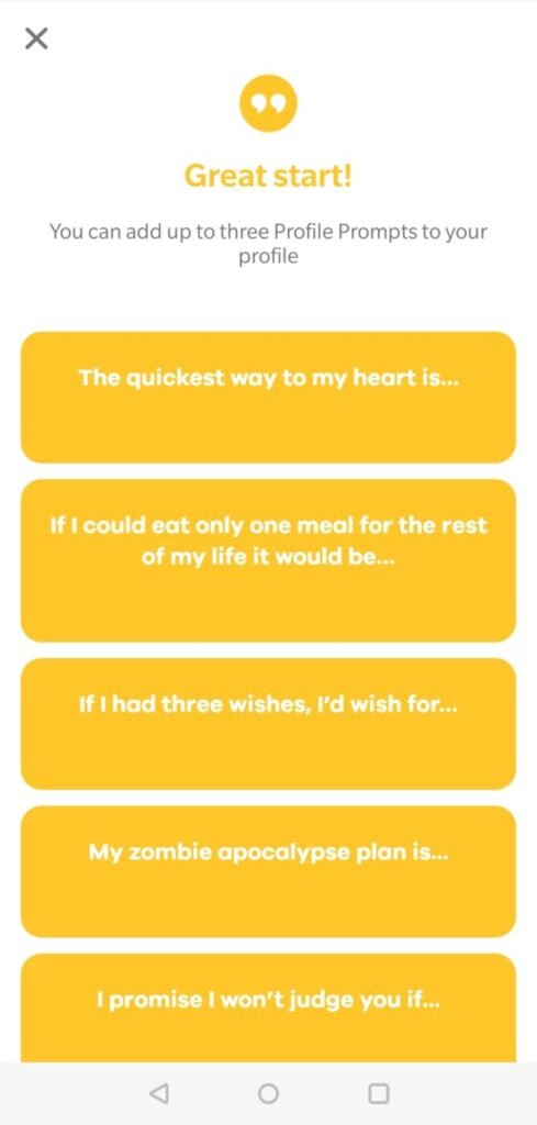 bumble prompts