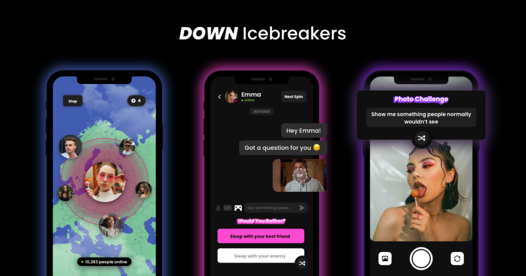 down hookup apps introduces icebreakers 