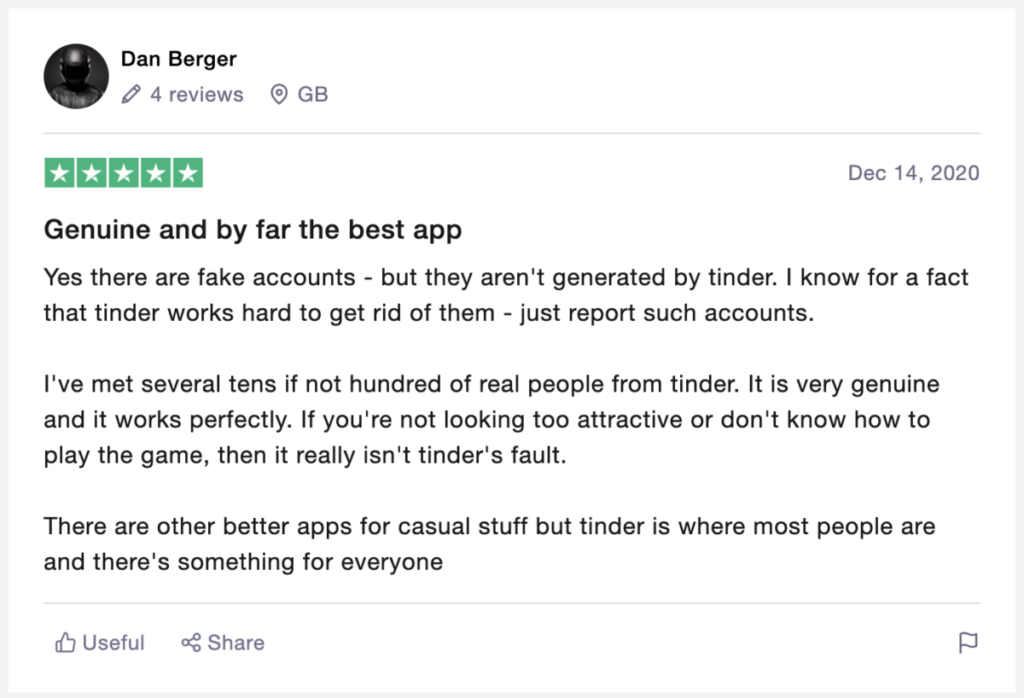 tinder review by user